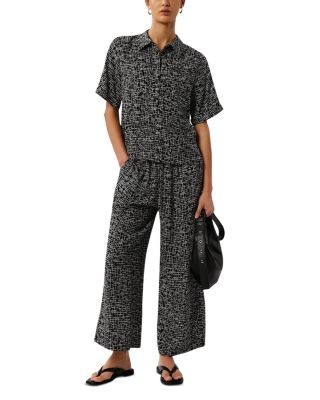 Whistles Woven Grid Crop Trousers