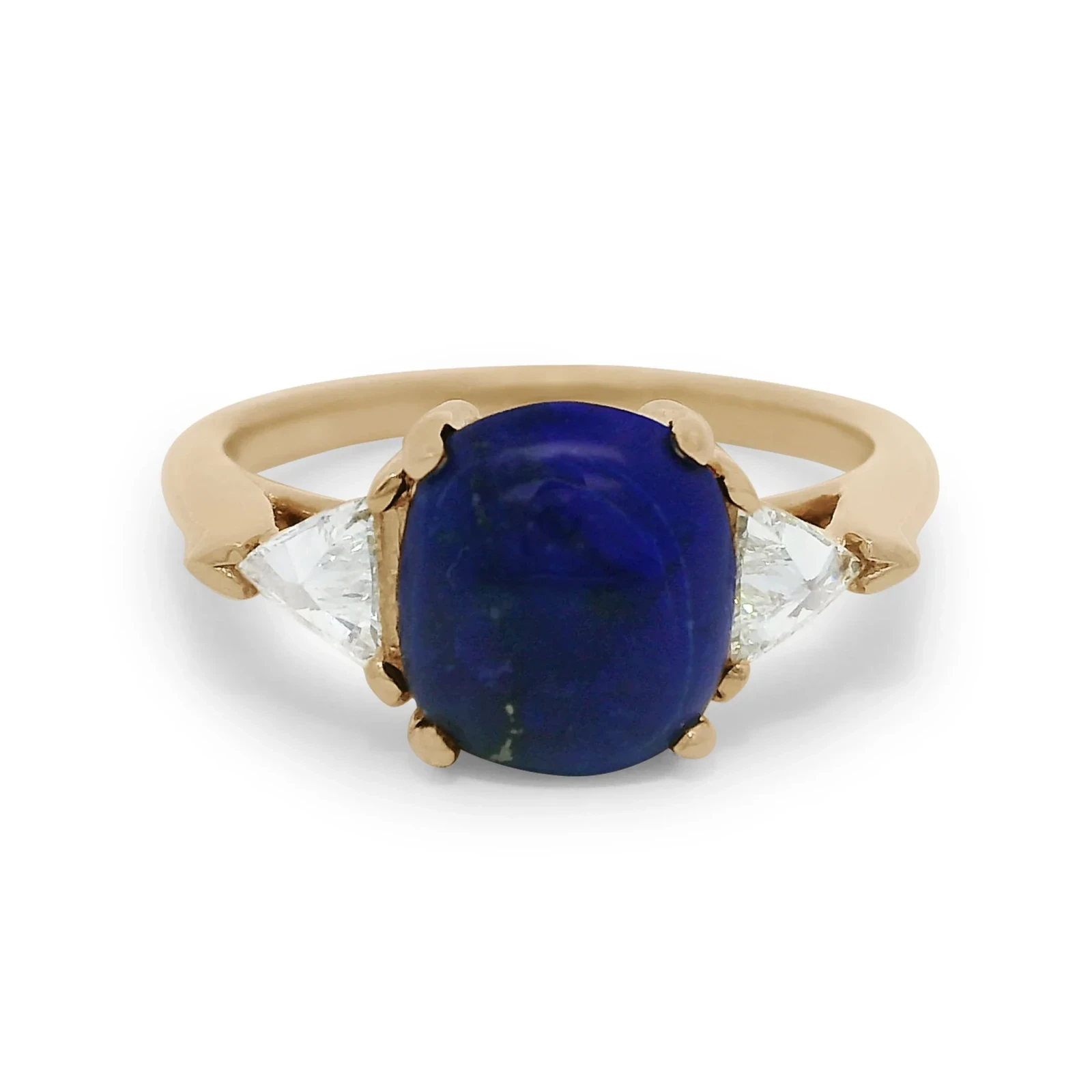 Bea Three Stone Ring - 14k Gold & Lapis