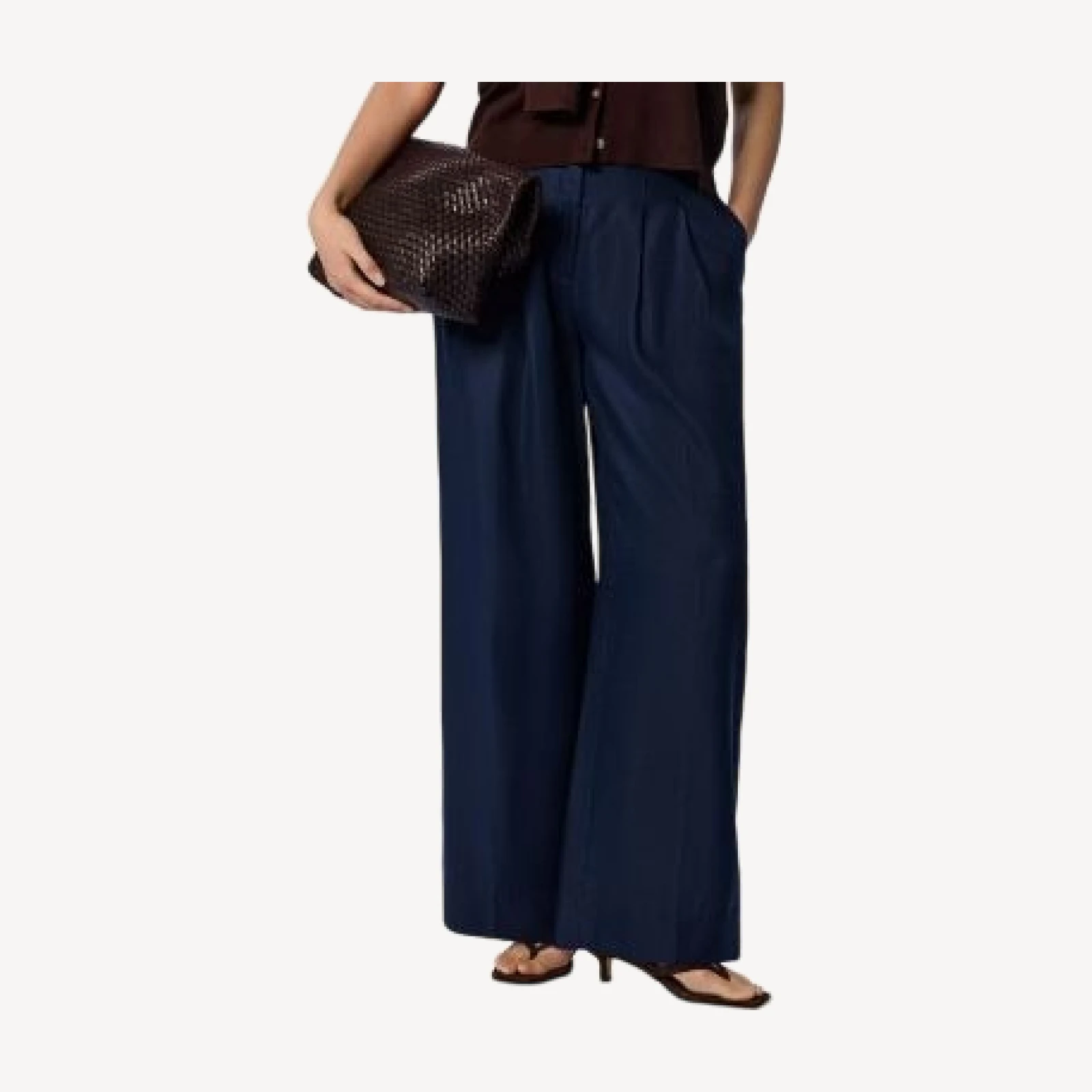 Whistles Wide Leg Hopsack Trousers