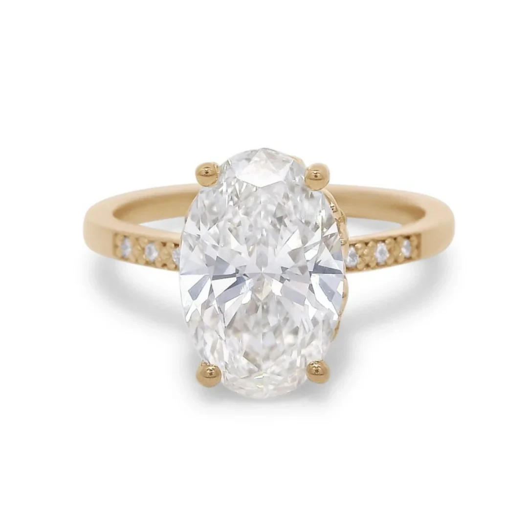 Hazeline Solitaire Ring - Yellow Gold & Lab White Diamond (2.01ct)