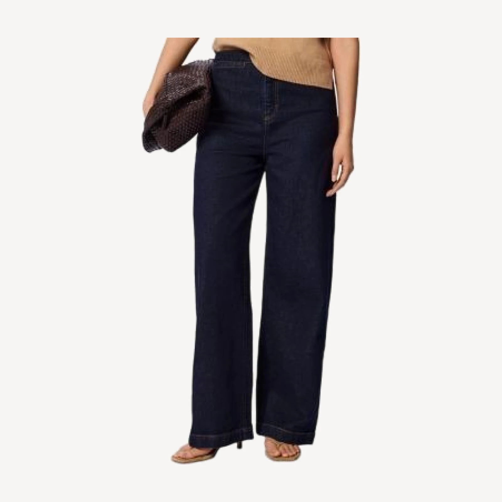 Whistles Stretch Full Length Wide Leg Jeans in Denim