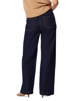 Whistles Stretch Full Length Wide Leg Jeans in Denim