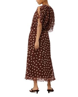 Whistles Polka Dot Print Midi Dress