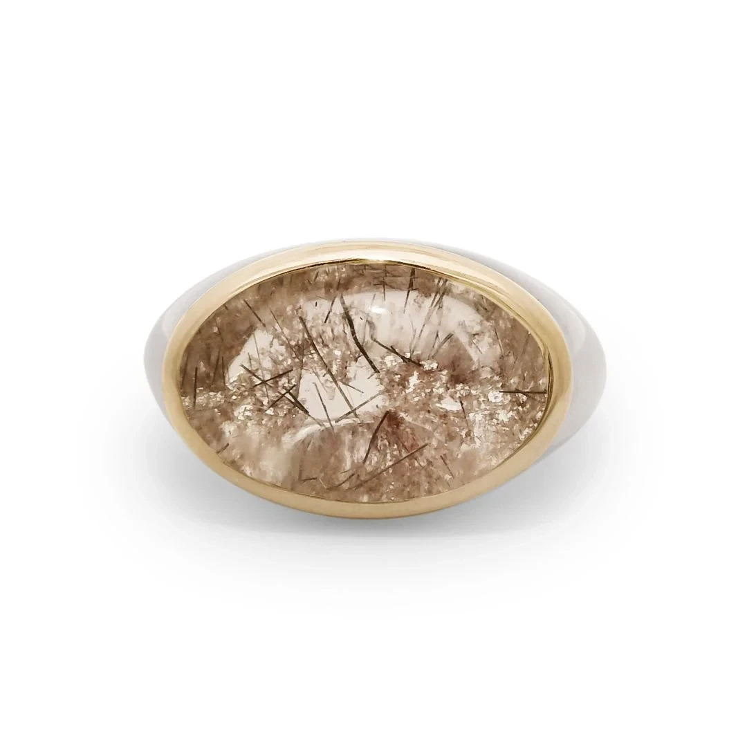 Creo Ring - Sterling Silver & Terra Firma Quartz