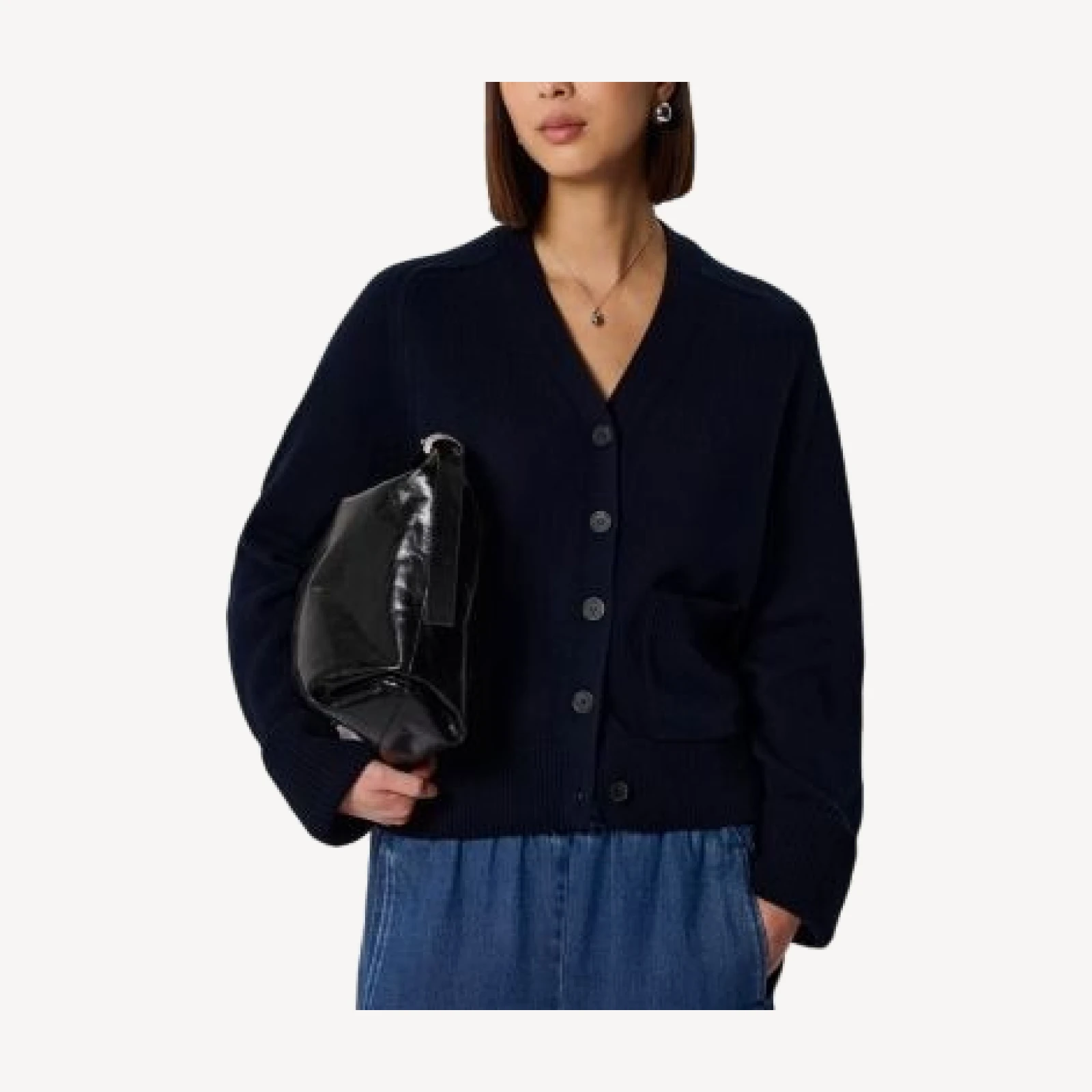 Whistles Cotton Pocket Detail Cardigan