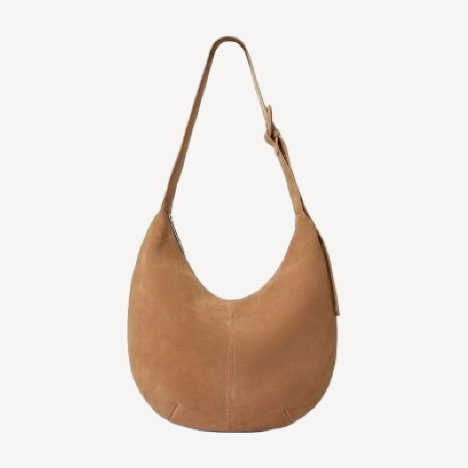 Whistles Sia Large Curved Suede Crossbody Bag