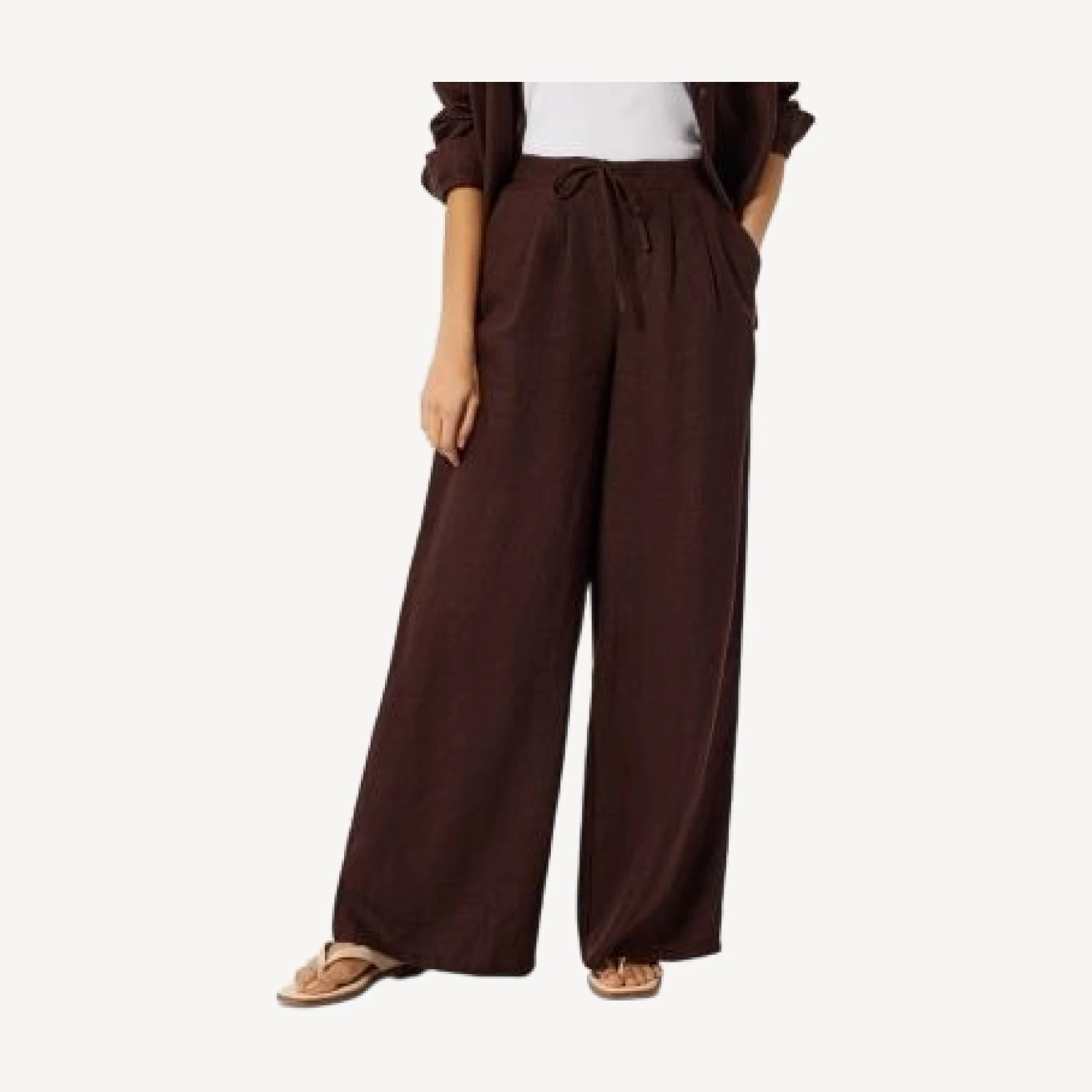 Whistles Wide Leg Linen Trousers