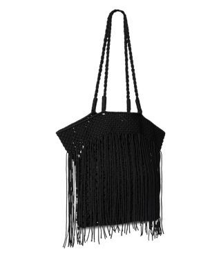 Whistles Crochet Fringe Bag