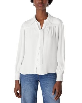 Whistles Tie Detail Crepe Blouse