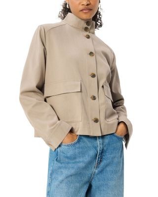 Whistles Funnel Neck Button Front Jacket