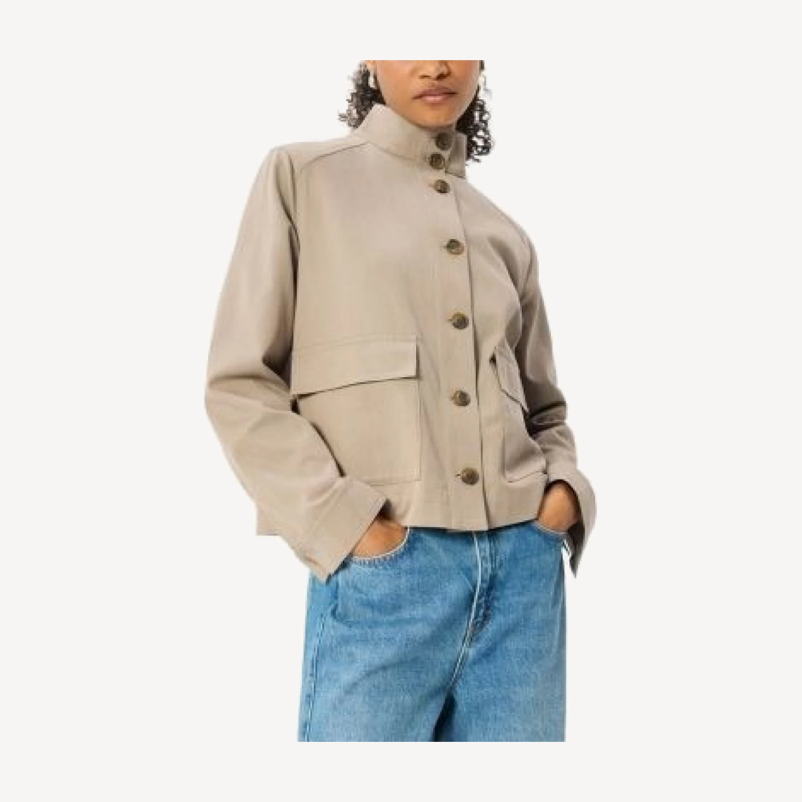 Whistles Funnel Neck Button Front Jacket
