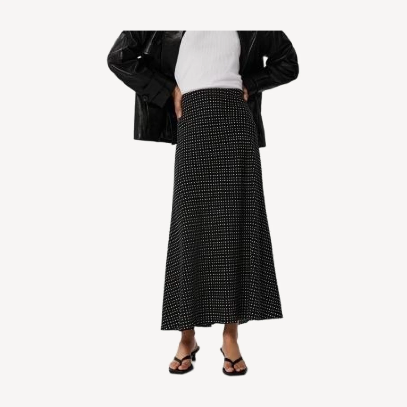 Whistles Mini Polka Dot Maxi Skirt