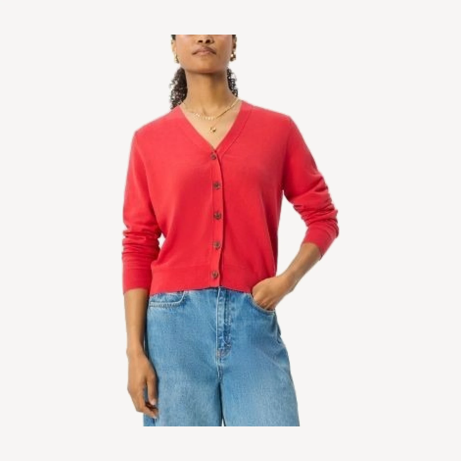 Whistles V Neck Linen Cardigan