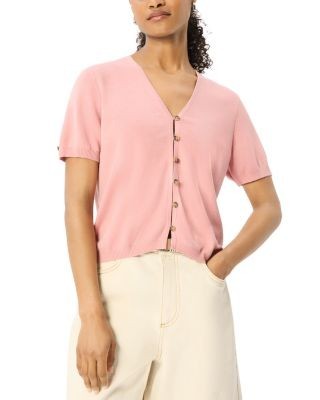 Whistles Short Sleeve Button Front Top