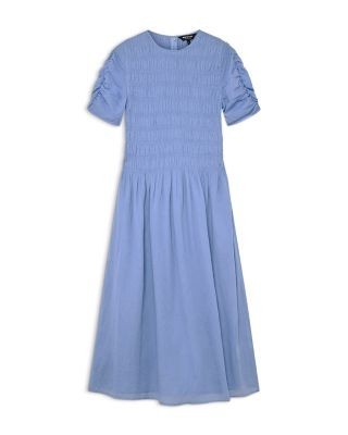 Whistles Petite Shirred Panel Cotton Dress
