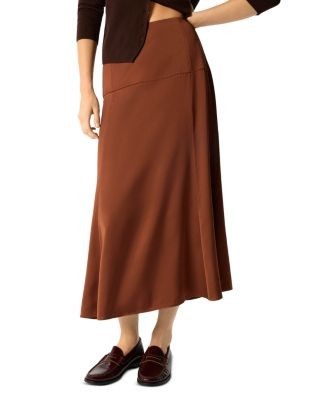 Whistles Panel Waist Satin Midi Skirt, photo 2