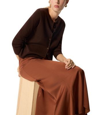Whistles Panel Waist Satin Midi Skirt, photo 3