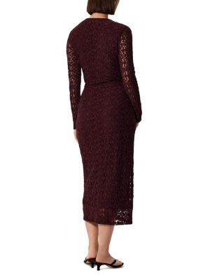 Whistles Ruched Bodice Lace Dress