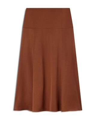 Whistles Panel Waist Satin Midi Skirt, photo 6