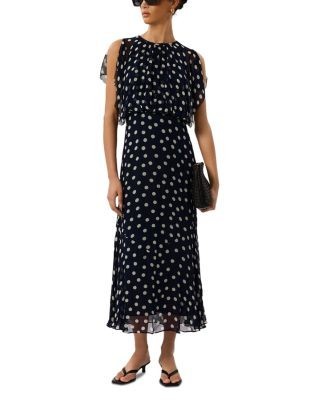Whistles Polka Dot Print Midi Dress