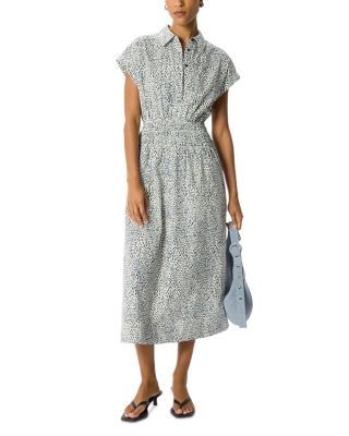 Whistles Flecked Animal Print Collared Dress