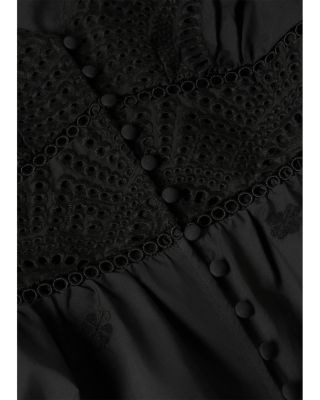 Whistles Cotton Broderie V Neck Blouse