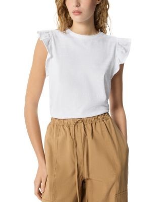 Whistles Ruffled Sleeve Broderie Top