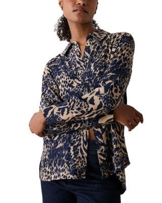 Whistles Textured Shirttail Hem Blouse
