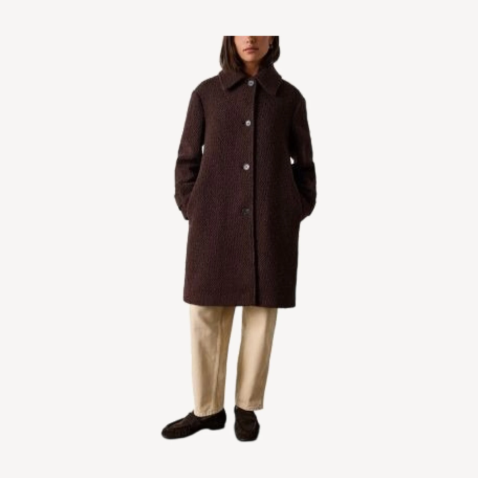 Whistles Wool Blend Boucle Car Coat