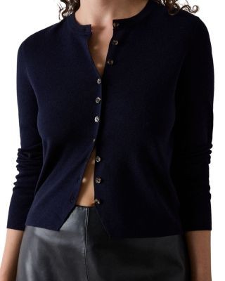Whistles Crewneck Scarf Cardigan