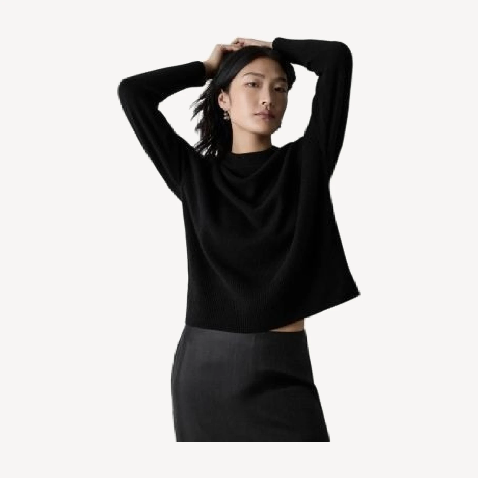 Whistles Cashmere Seamed Crewneck Sweater