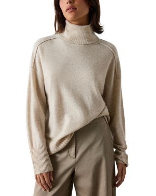 Whistles Cashmere Seam Detail High Neck Sweater