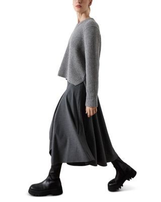 Whistles Draped Asymmetric Midi Skirt