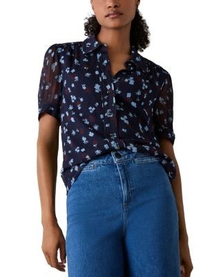 Whistles Mixed Dot Flower Print Shirt