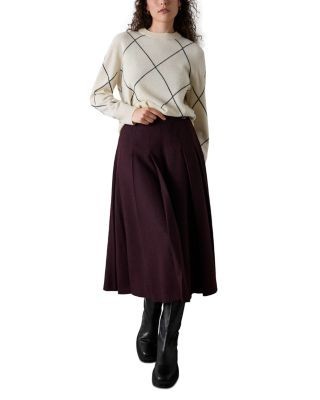 Whistles Pleated Kilt Midi Skirt