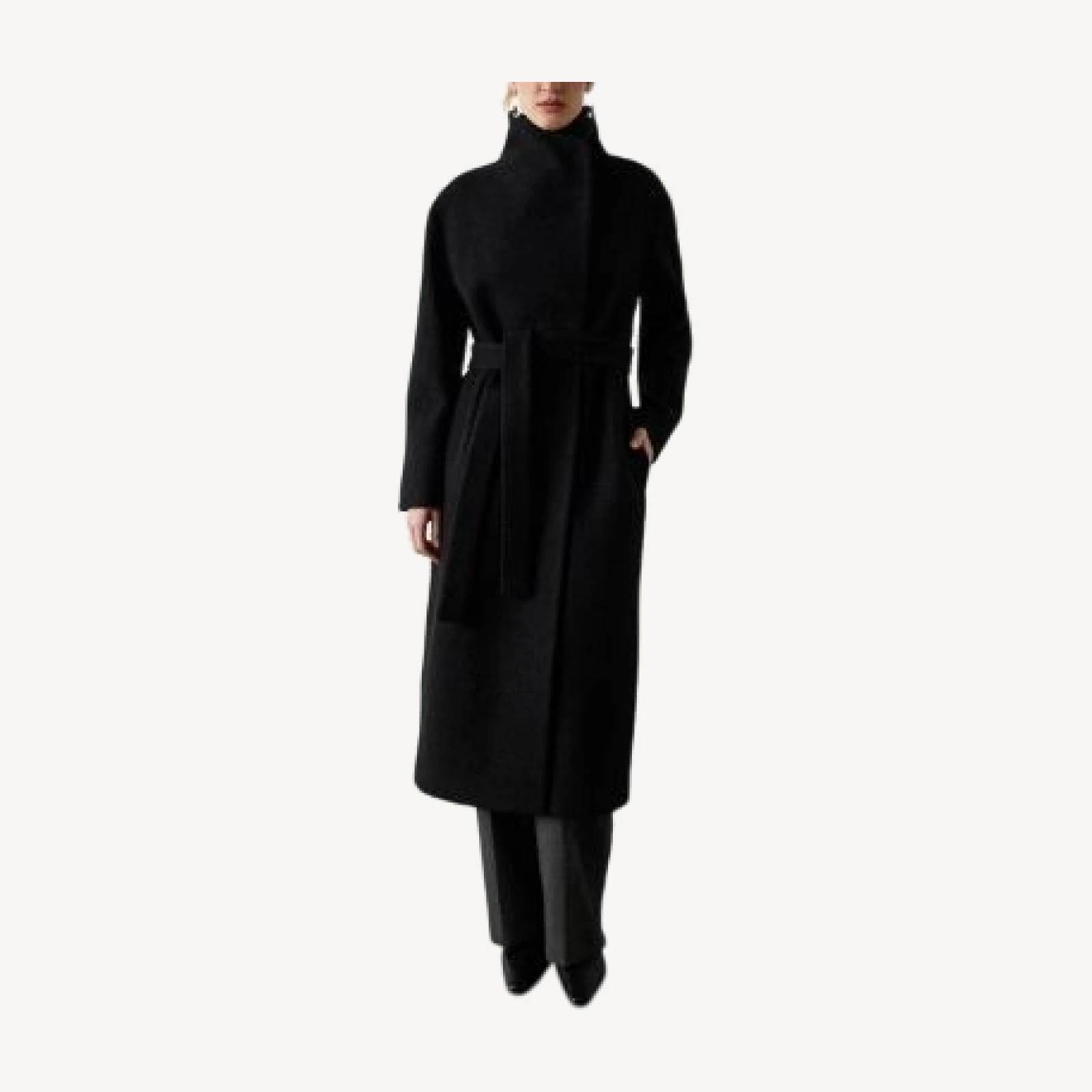 Whistles Morgan Wool Funnel Wrap Coat