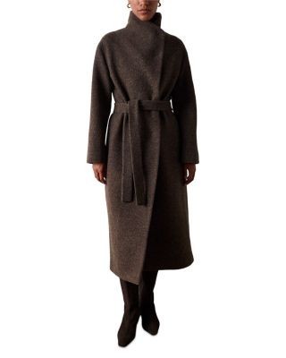 Whistles Morgan Wool Funnel Wrap Coat