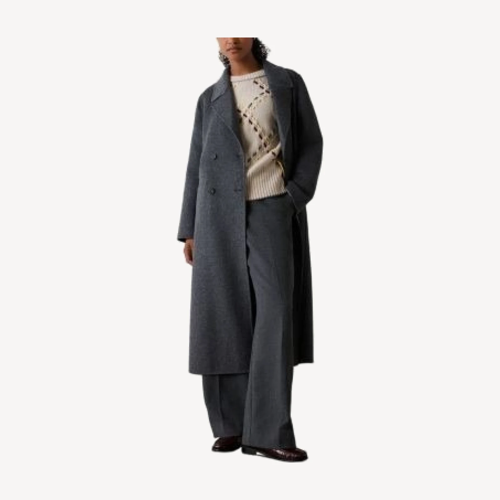 Whistles Relaxed Double Faced Wool Blend Coat