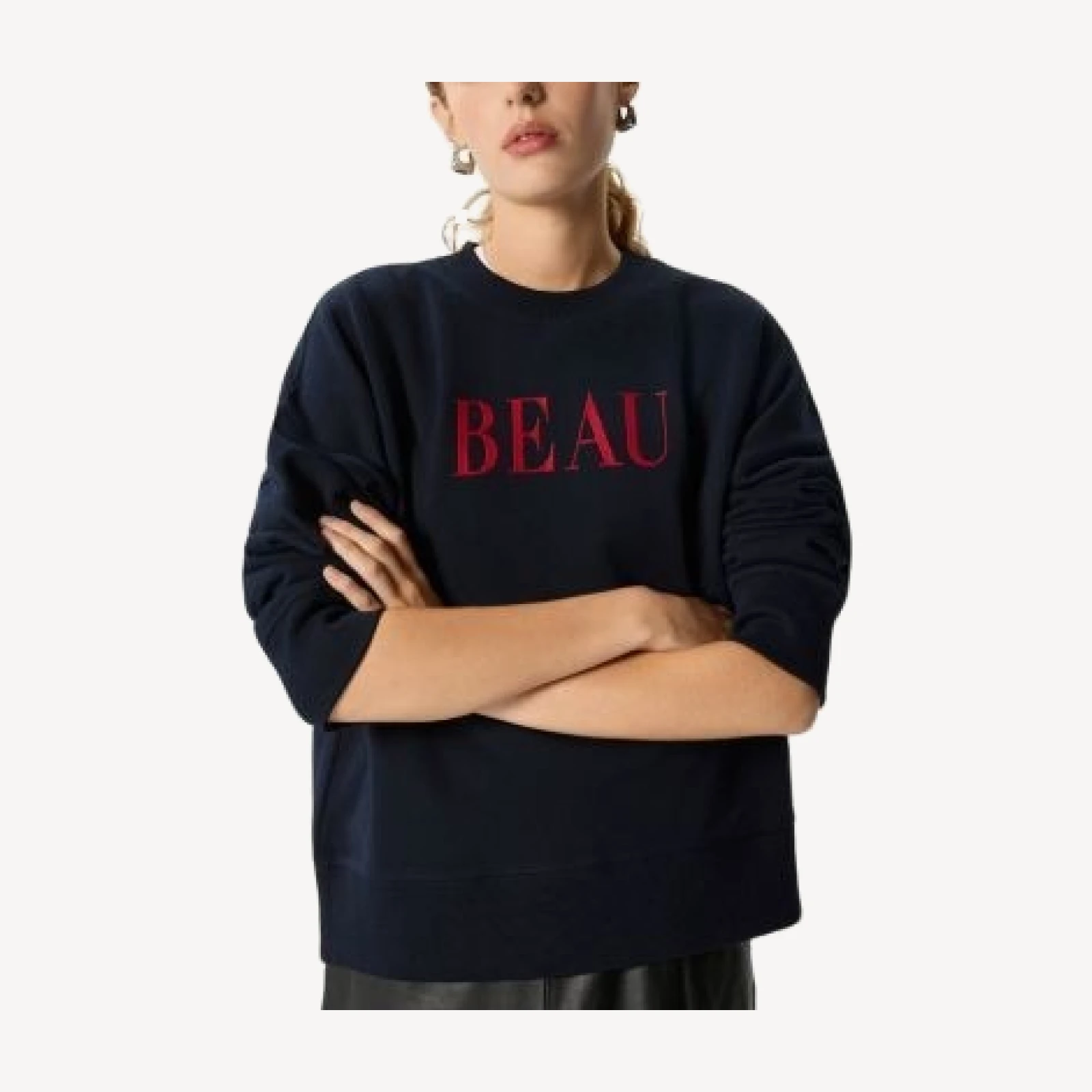 Whistles Beau Logo Cotton Sweater