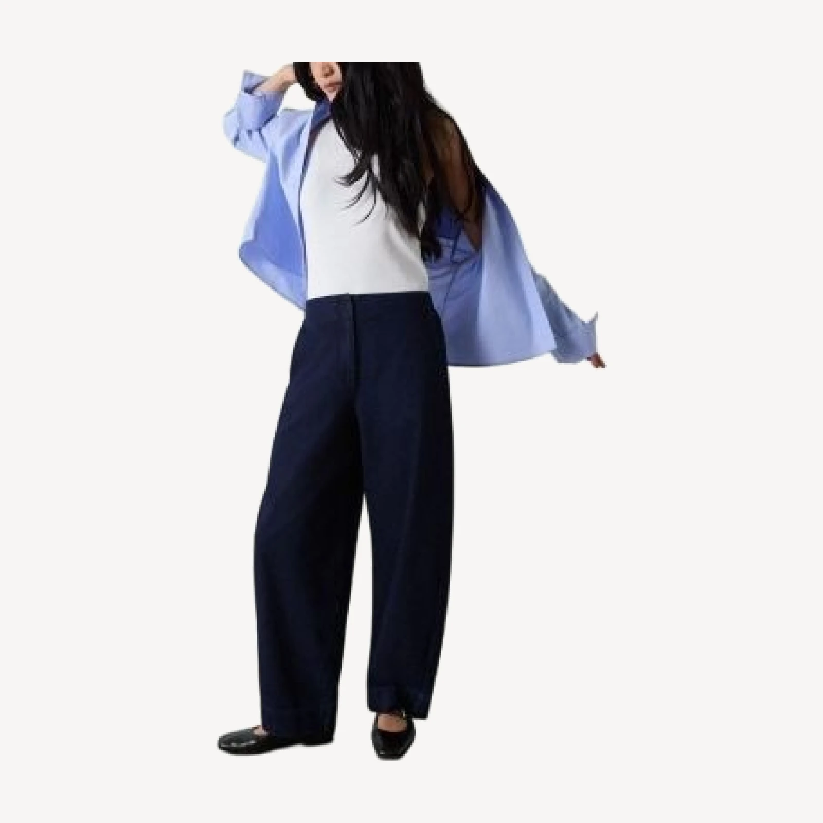 Whistles Cotton High Rise Barrel Pants