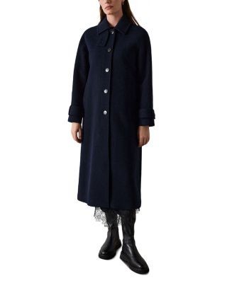 Whistles Long Wool Blend Car Coat