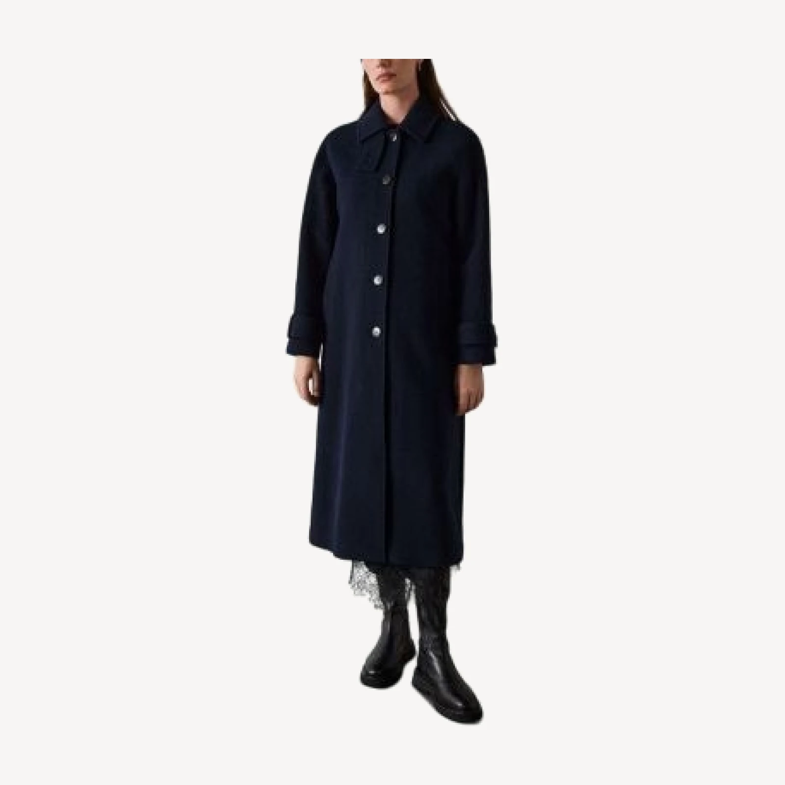 Whistles Long Wool Blend Car Coat