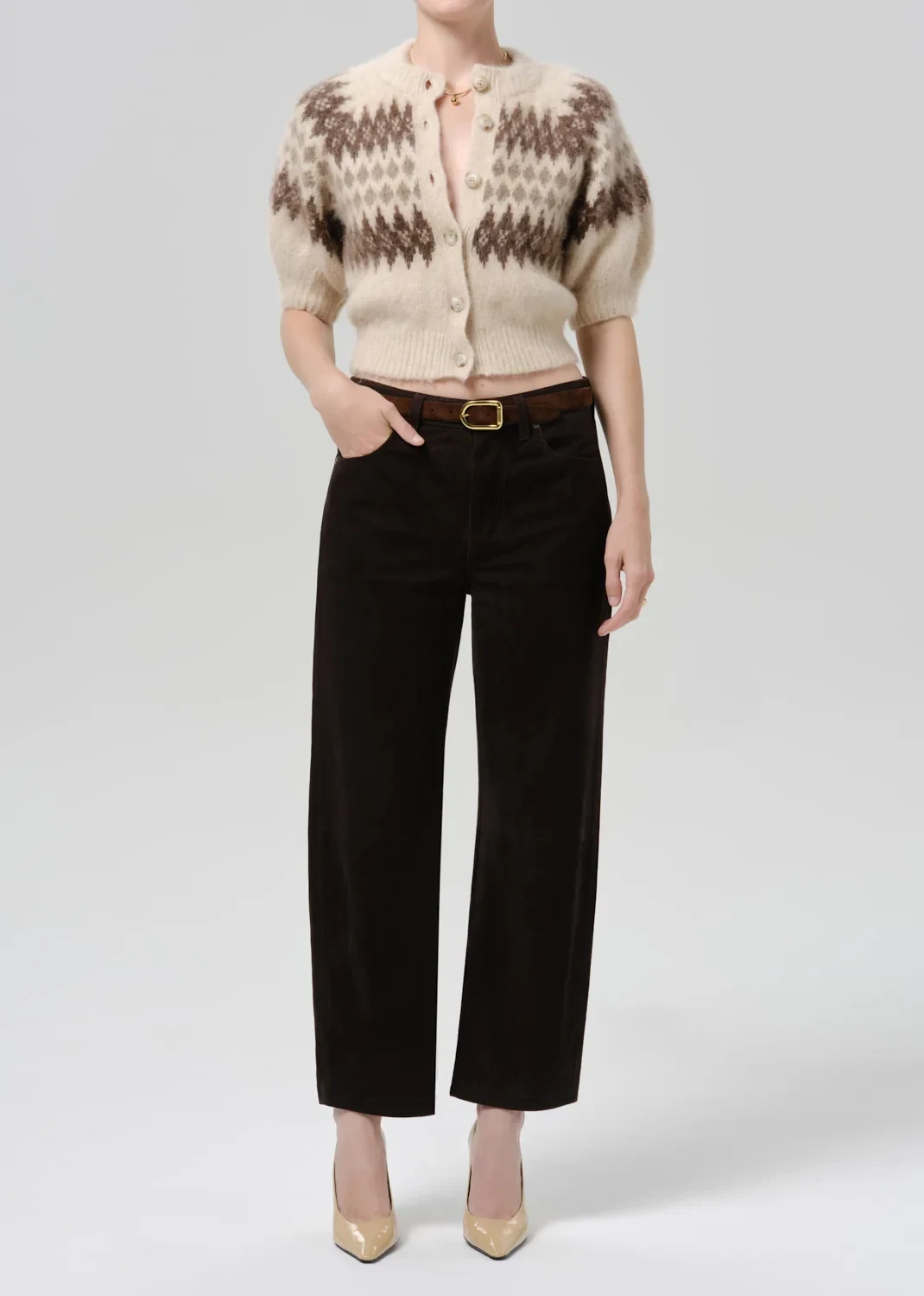 Miro Relaxed Suede Pant in Chocolate