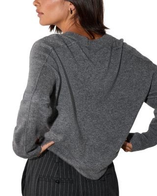Whistles Cashmere Seam Detail V Neck Sweater