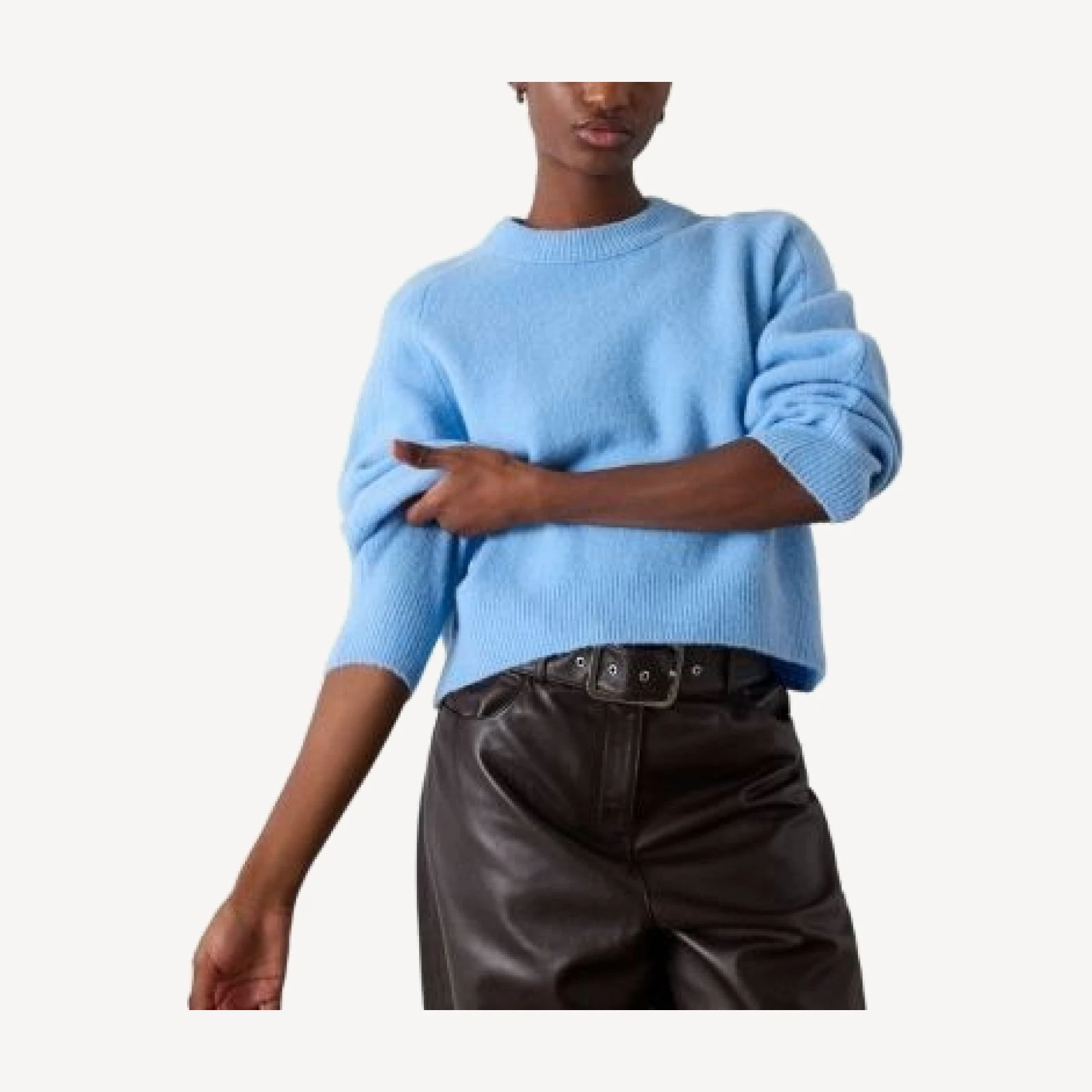 Whistles Curved Hem Knit Pullover Sweater