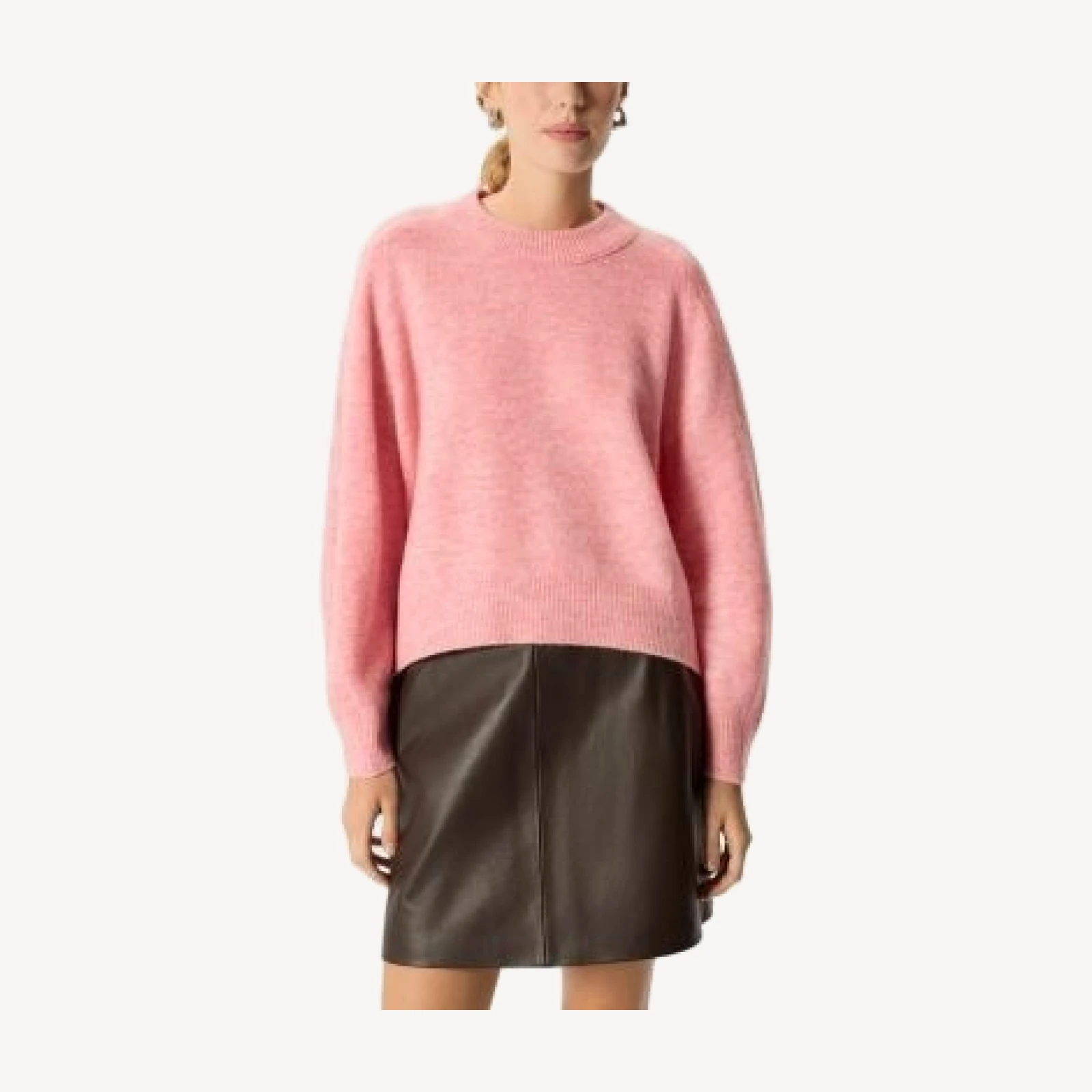Whistles Round Neck Curved Hem Sweater