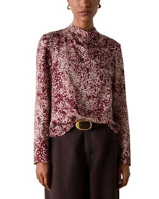Whistles Satin High Neck Top