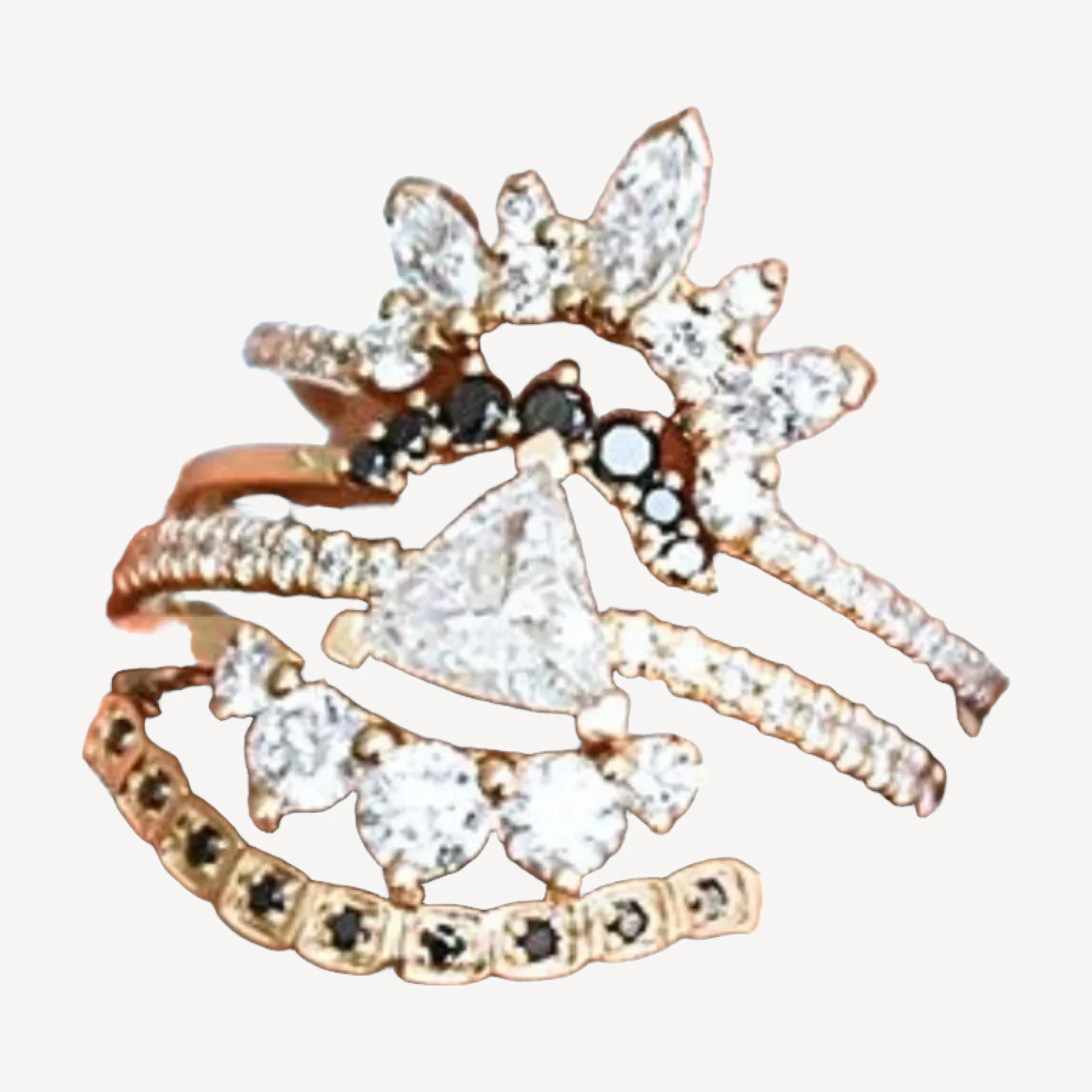 Custom Triangle Solitaire Pavé Ring