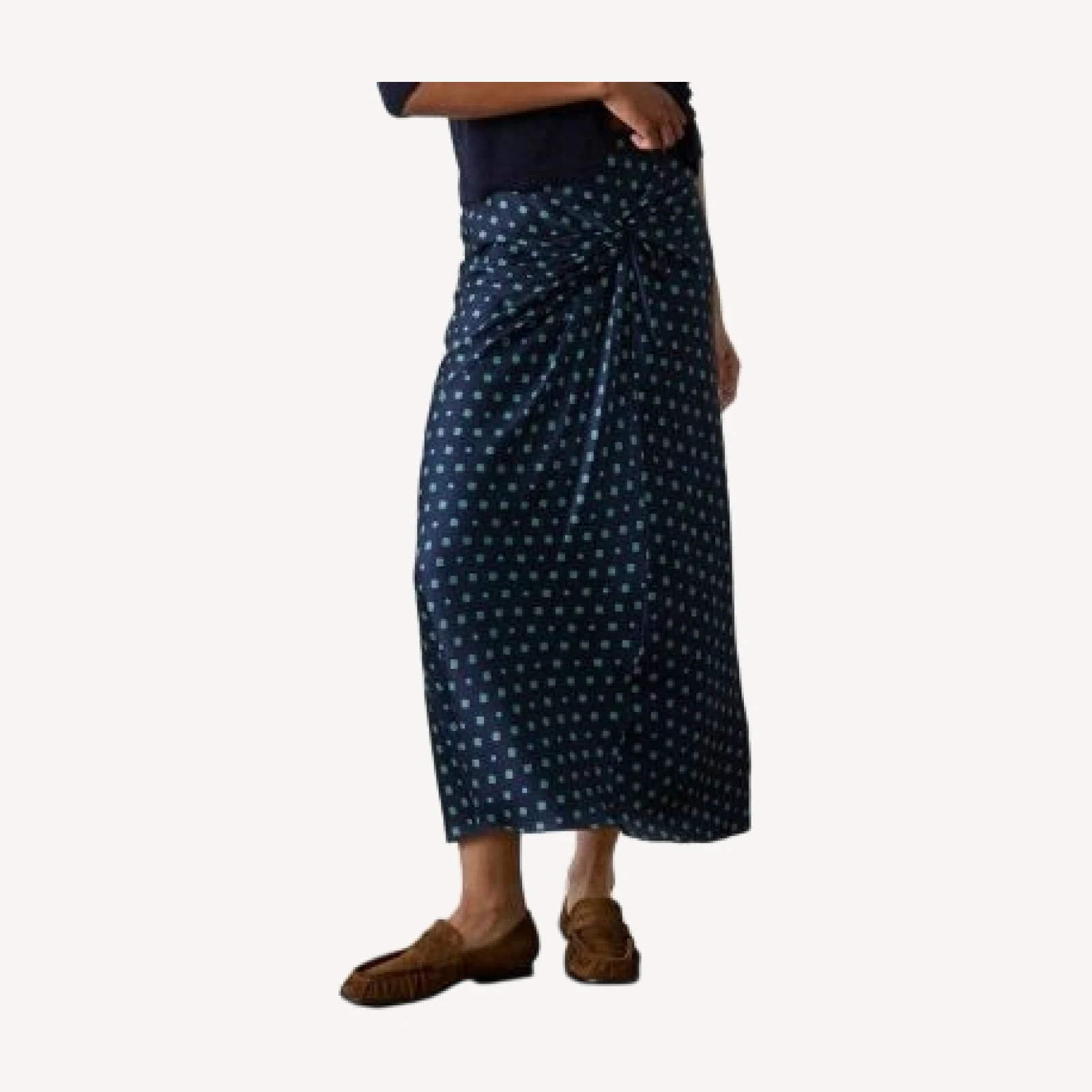 Whistles Diamond Geo print Twist Midi Skirt