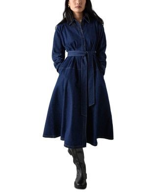 Whistles Cotton Denim Midi Shirtdress